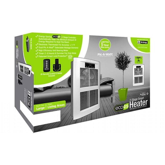King Electric LPW ECO2S Electronic Wall Heater, 2750 Watt, 120 Volt, White - Image 3