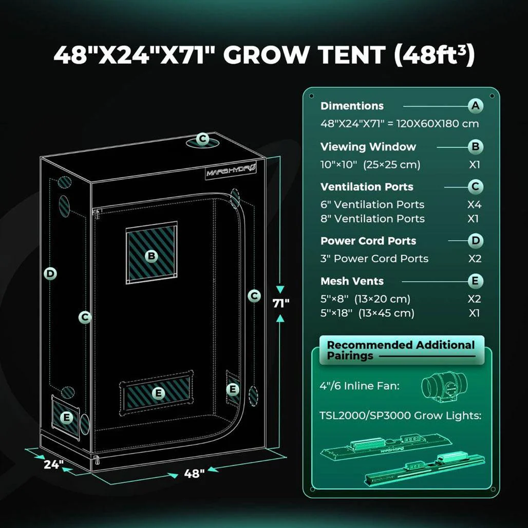 Mars Hydro 2' x 4' Grow Tent - Image 8