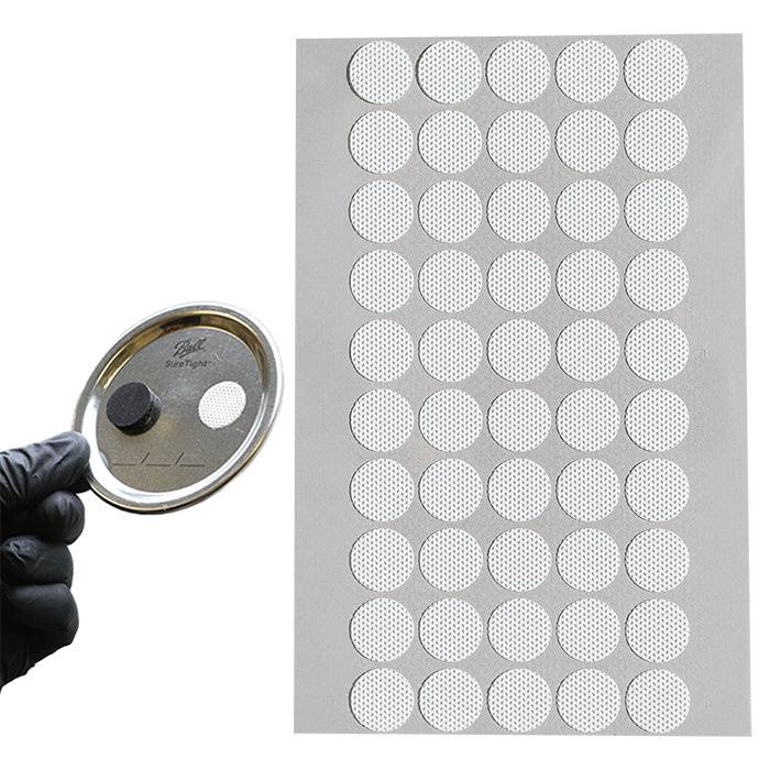 Microppose Adhesive Jar Filter Discs, Pack of 50