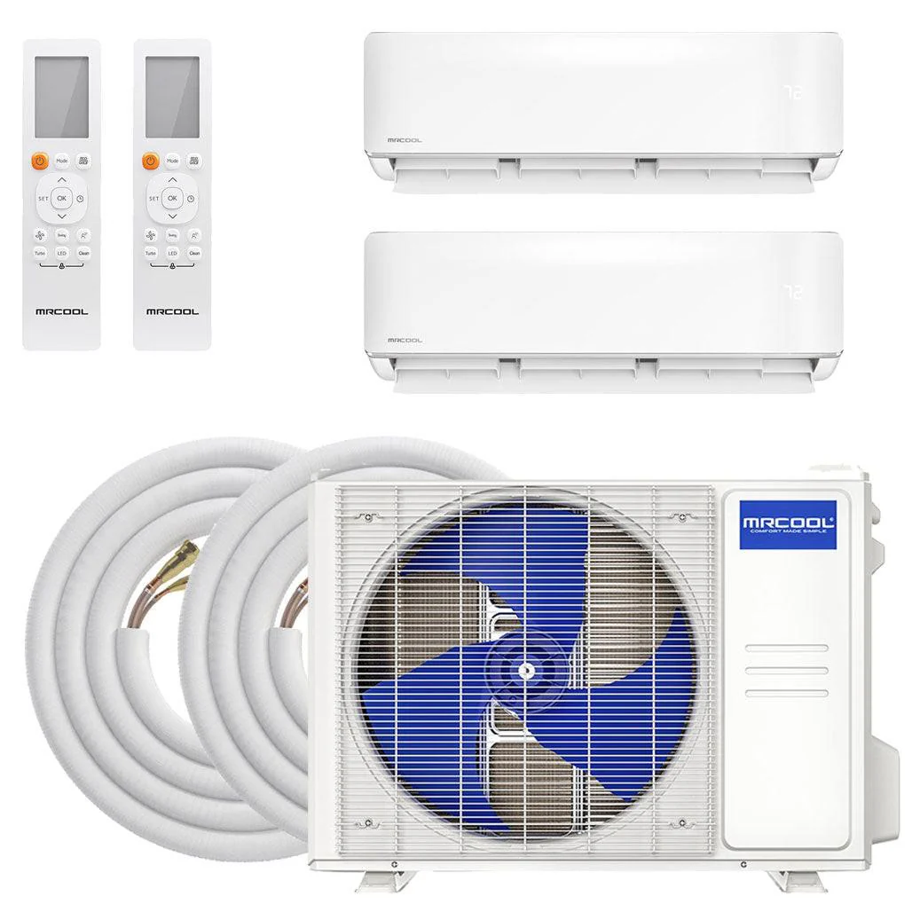 MRCOOL DIY GEN 5 Ductless Mini Split Air Conditioner With Heat Pump - 2 Zone Wall Mounted, 230 Volts