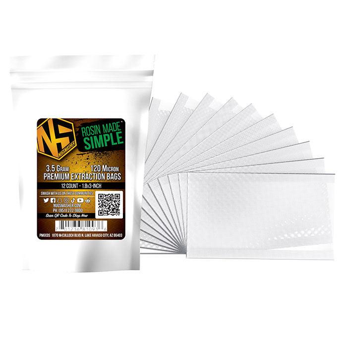 NugSmasher 3.5 Gram Premium Extraction Bags, 120 Micron, Pack of 12
