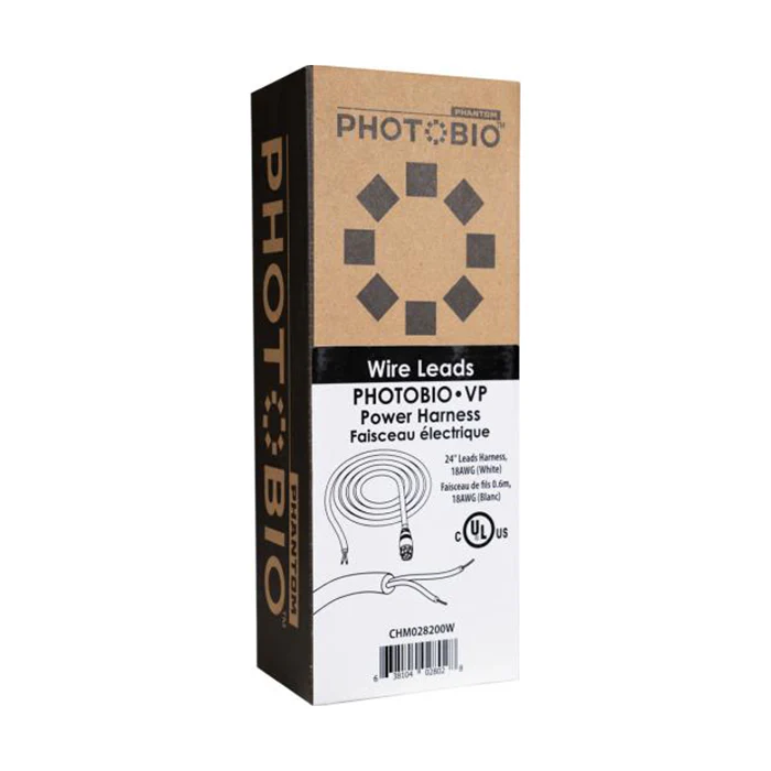 PHOTOBIO VP White Cable Harness - 18AWG, Open Leads, 2 ft. - Image 2
