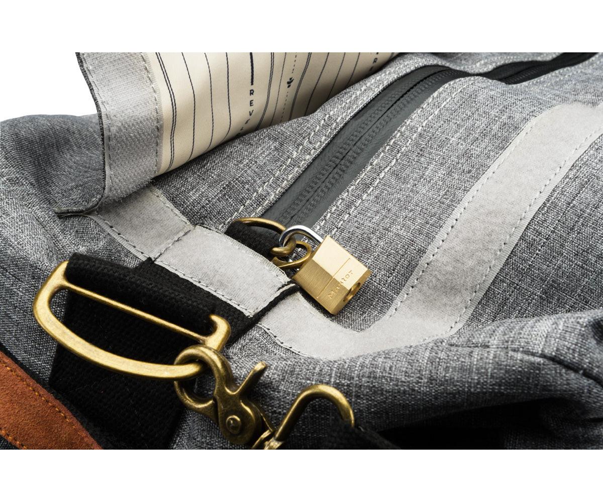 Revelry Supply The Around-Towner Medium Odor Absorbing Duffel, Striped Black - Image 3