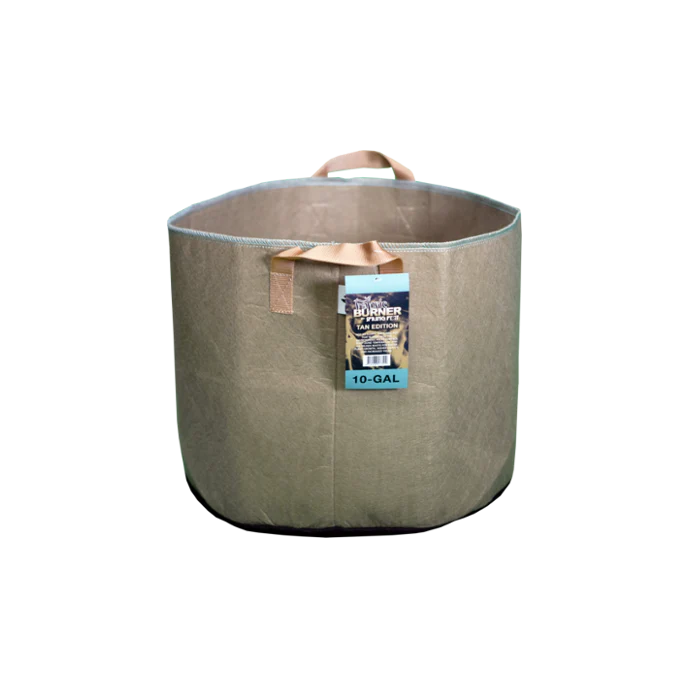 Spring Pot Burner 10 Gallon Fabric Pot with Handles, Tan - Pack of 10