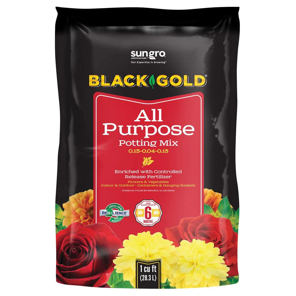 SunGro Horticulture Black Gold All Purpose Potting Mix with RESiLIENCE - Image 3