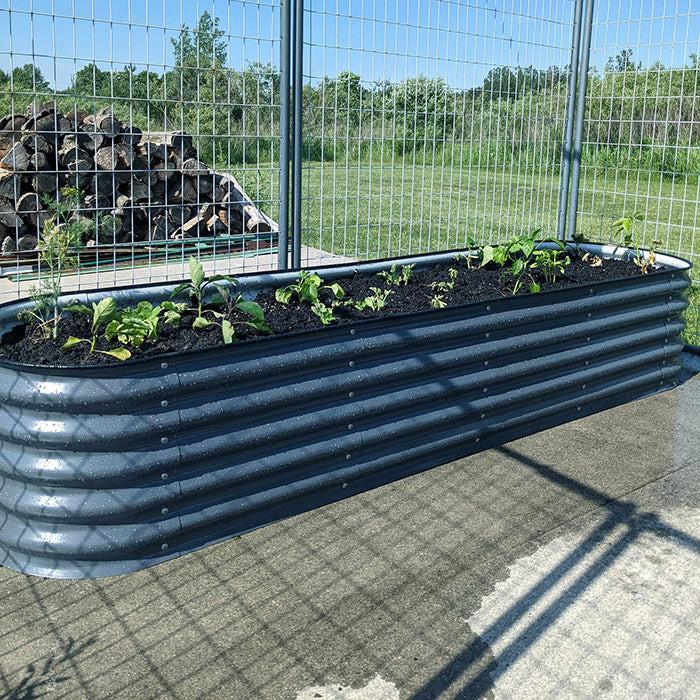 Vego Garden 17 Inch Tall 9 in 1 Modular Metal Raised Garden Bed Kit - Olive Green - Image 9