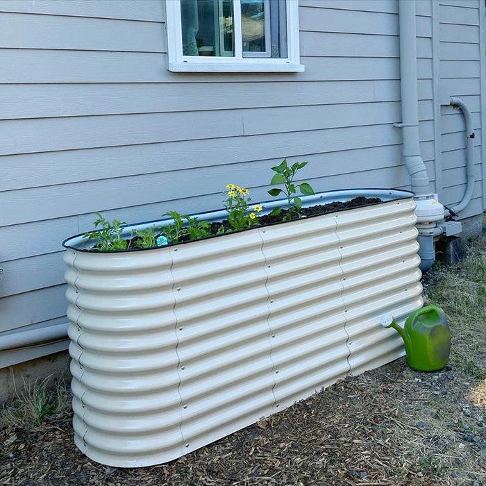 Vego Garden 32 Inch Tall 6 in 1 Modular Metal Raised Garden Bed Kit - Modern Gray - Image 8