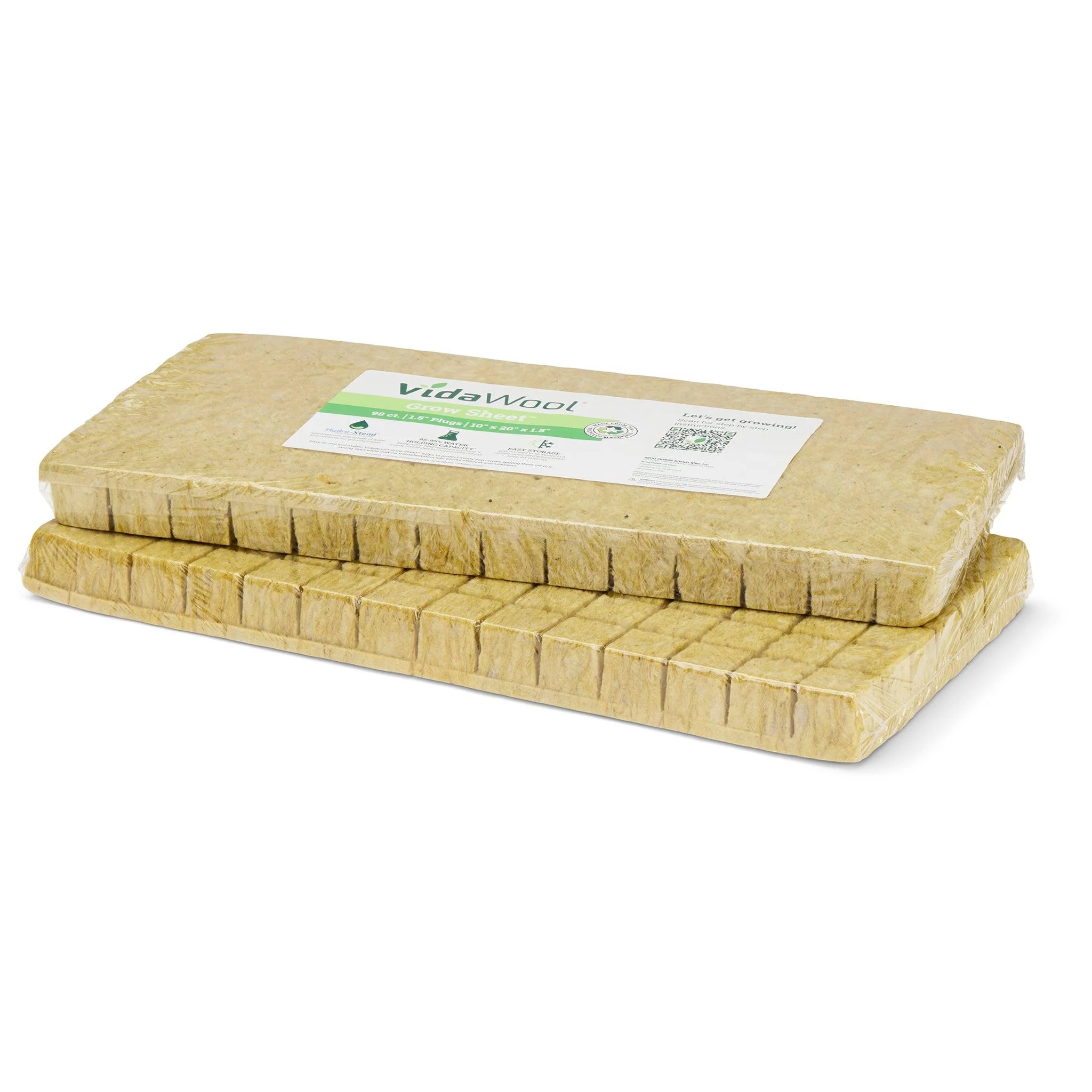 VidaWool Grow Sheet, 1.5" Plug, 98/Sheet, Wrapped, Case of 28 Sheets - Image 3