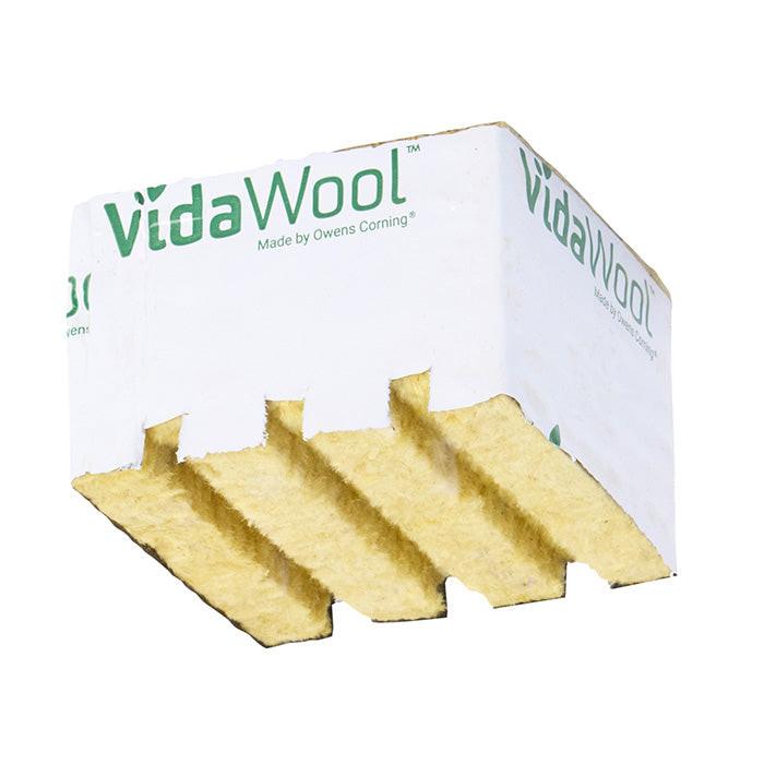 VidaWool Rockwool Block 40 with Hole, 4 Inch x 4 Inch x 2.5 Inch - Case of 216 - Image 2