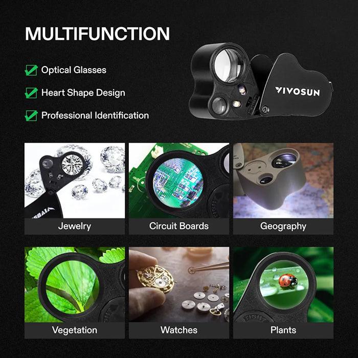 Vivosun 30x-60x Jewelers Loupe Magnifier with LED Light - Image 6