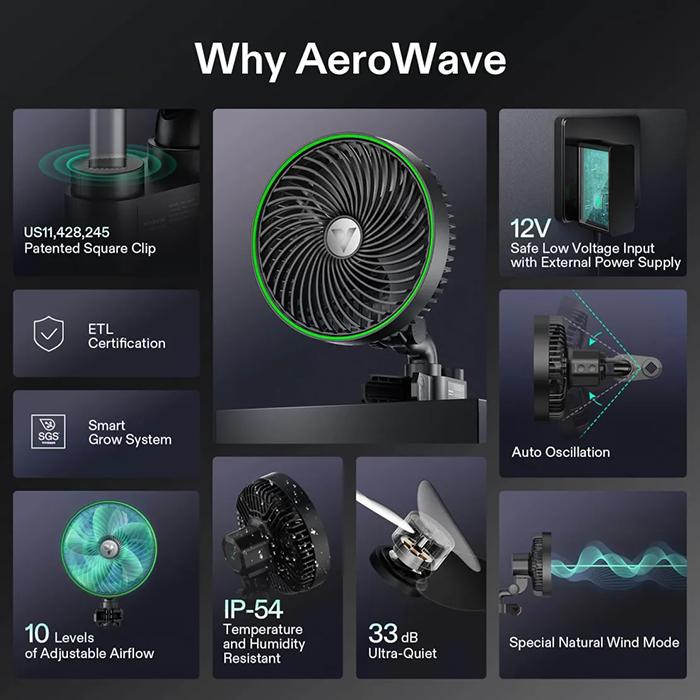 Vivosun AeroWave E6 Oscillating Grow Tent Clip Fan - Image 4