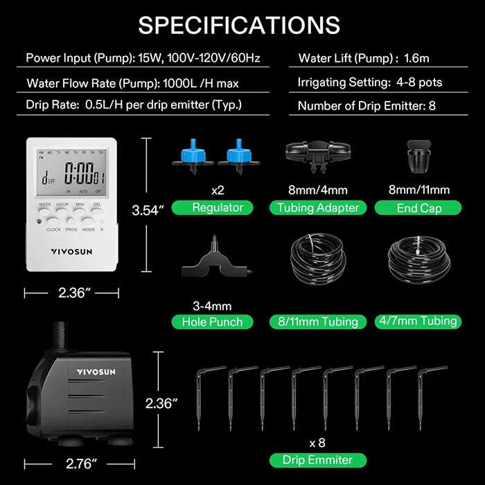 Vivosun FlexFeed Automatic All-In-One Drip Irrigation Kit - Image 3
