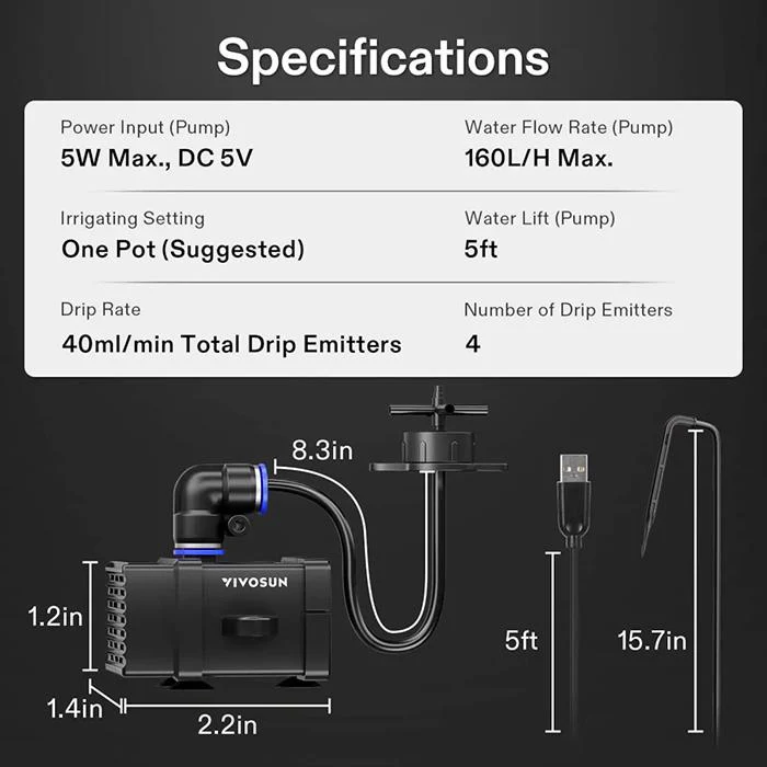 Vivosun FlexFeed Drip Irrigation Kit for VGrow Smart Grow Box - Image 6