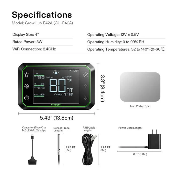 Vivosun GrowHub E42A Controller for Grow Tent Atmosphere Control - Image 7