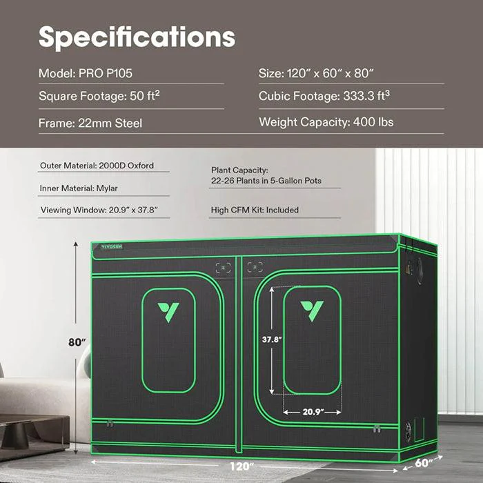Vivosun P105 5' x 10' Grow Tent Pro - Image 8