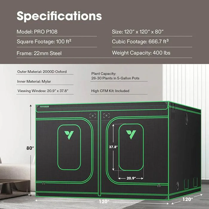 Vivosun P108 10' x 10' Grow Tent Pro - Image 8
