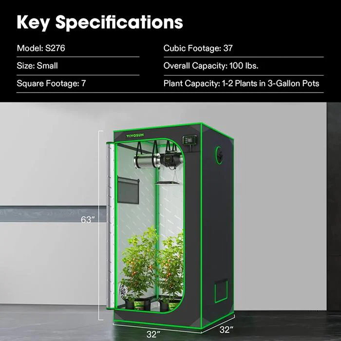 Vivosun P276 2.7' x 2.7' Grow Tent Pro - Image 9