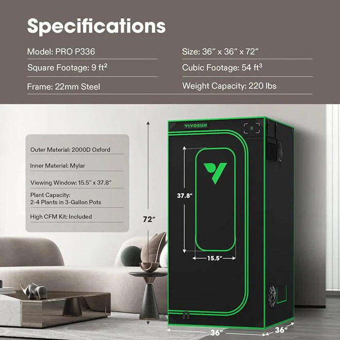 Vivosun P336 3' x 3' Grow Tent Pro - Image 8