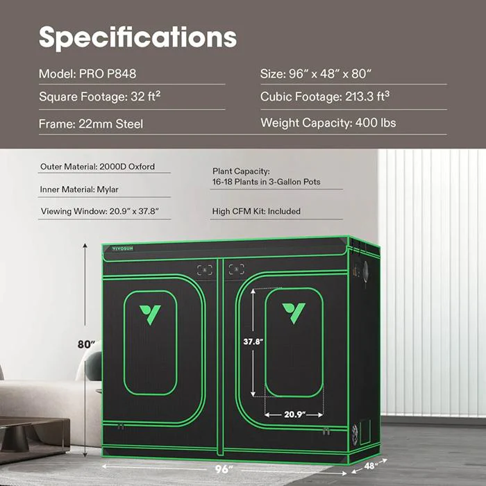 Vivosun P848 4' x 8' Grow Tent Pro - Image 8