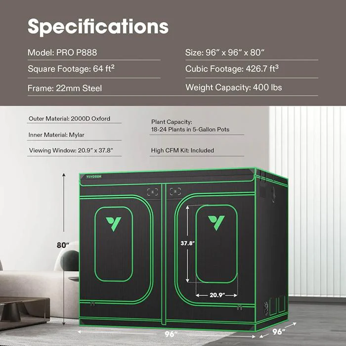 Vivosun P888 8' x 8' Grow Tent Pro - Image 8