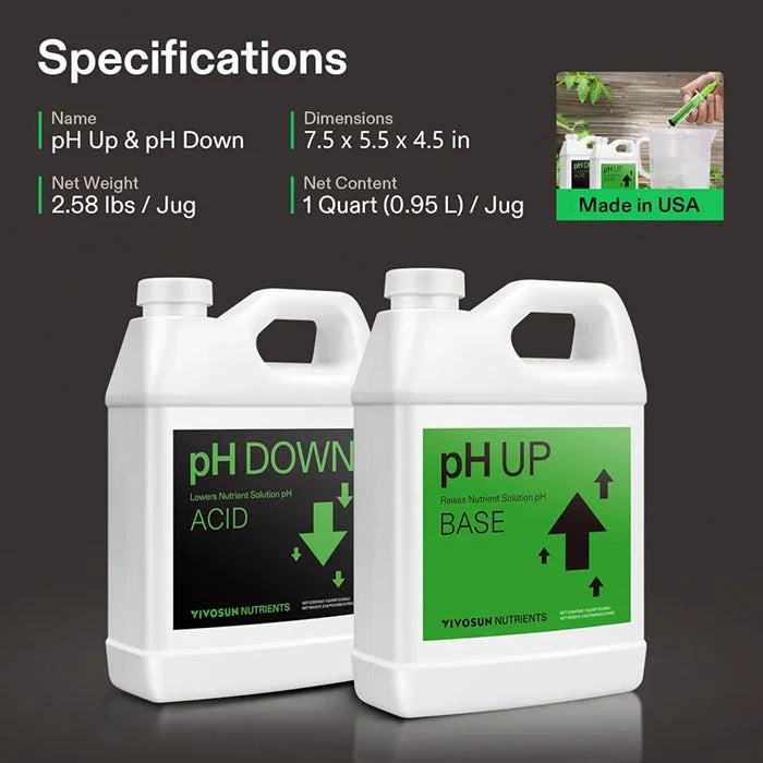 Vivosun pH Up & pH Down Kit, 1 Quart Each - Image 5