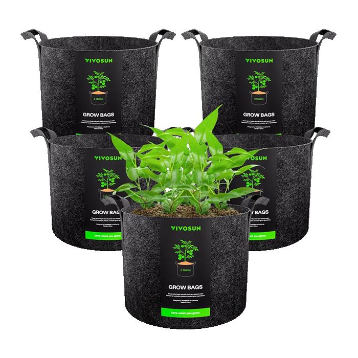 Vivosun Thick Nonwoven Fabric Pot with Handles, Pack of 5 - Image 13