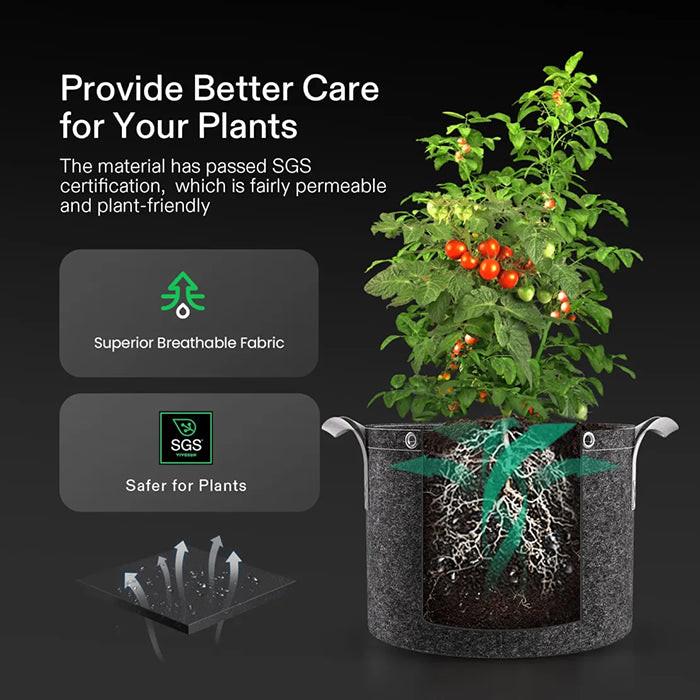 Vivosun Thick Nonwoven Fabric Pot with Handles & Multi-Purpose Rings, Pack of 5 - Image 4