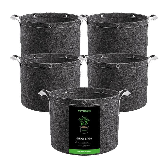 Vivosun Thick Nonwoven Fabric Pot with Handles & Multi-Purpose Rings, Pack of 5 - Image 8