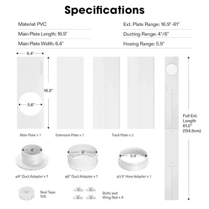 Vivosun Window Duct Kit and Portable AC Window Seal Kit - Image 7