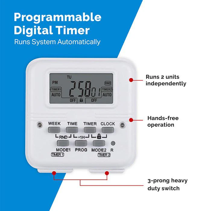 XPOWER Olympus PLUS Programmable Sanitizing System, 600 CFM HEPA Air Purifier + Ozone Generator + Digital Timer - Image 3