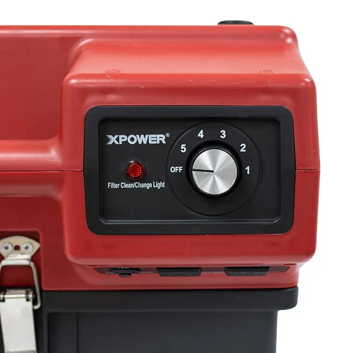 XPOWER X-2480A Professional 3-Stage HEPA Mini Air Scrubber, 1/2 HP, 550 CFM, Red - Image 4