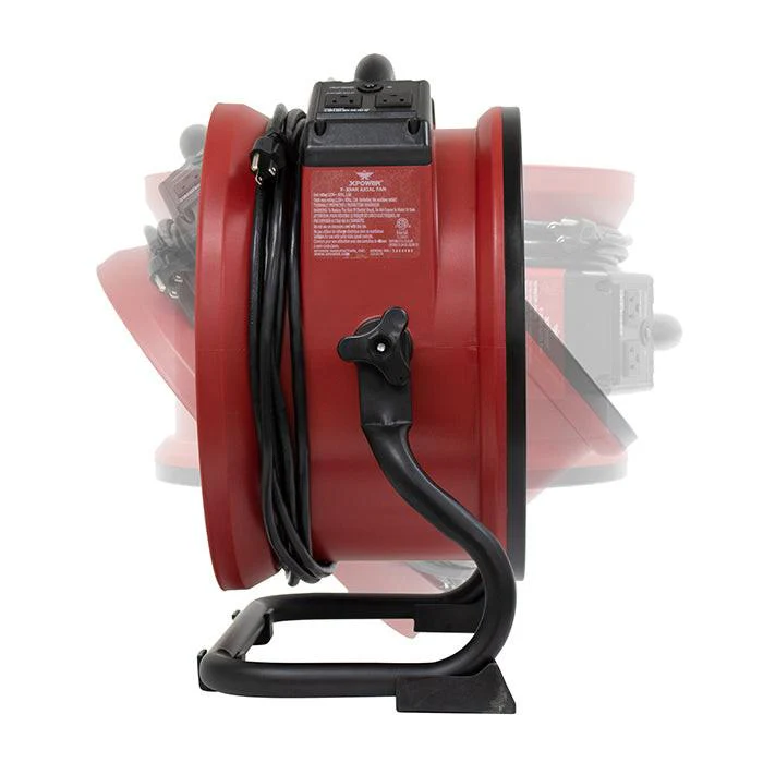 XPOWER X-39AR Professional Axial Fan, 1/4 HP, 2100 CFM, Red - Image 3