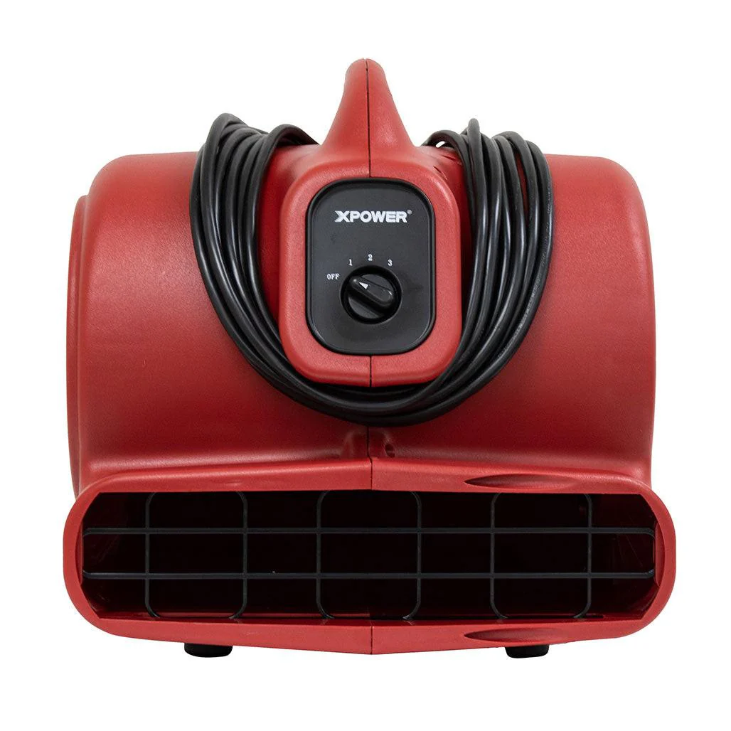 XPOWER X-600A Air Mover, 1/3 HP, 2400 CFM, Red - Image 3